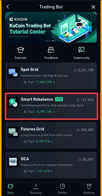 انتخاب اسمارت ریبالانس از میان ربات‌ها