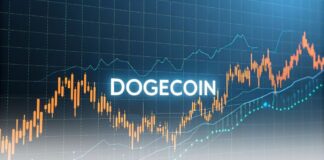 با وجود کاهش قیمت دوج کوین، ۳۹۵ هزار کیف پول فعال شدند! نمودار نوسانات قیمت دوجکوین با کیف پولهای دیجیتال فعال، نشاندهنده تغییرات بازار و فعالیت زیاد در شبکه دوجکوین