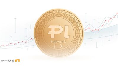 سکه دیجیتال پای نتورک با پس‌زمینه‌ای ساده و نمودار مالی