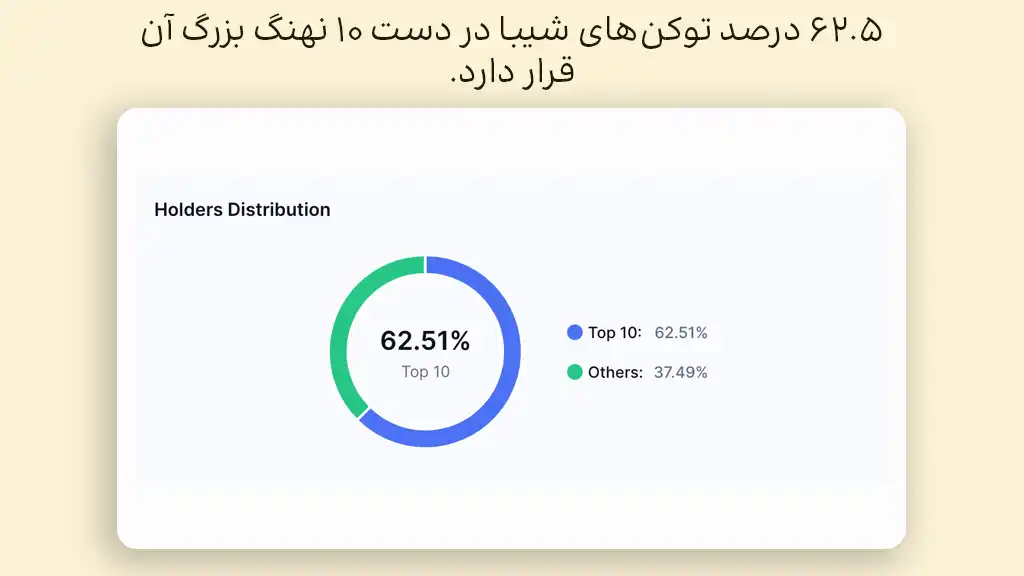 اینفوگرافی و نمودار توزیع توکنهای شیبا در دست نهنگها - تحلیل آنچین شیبا