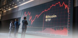 سقوط ETFهای بیت کوین در آمریکا؛ از بین رفتن سود سال ۲۰۲۵ سقوط ETFهای بیت کوین؛ نمودارهای قرمز نزولی و معاملهگران نگران