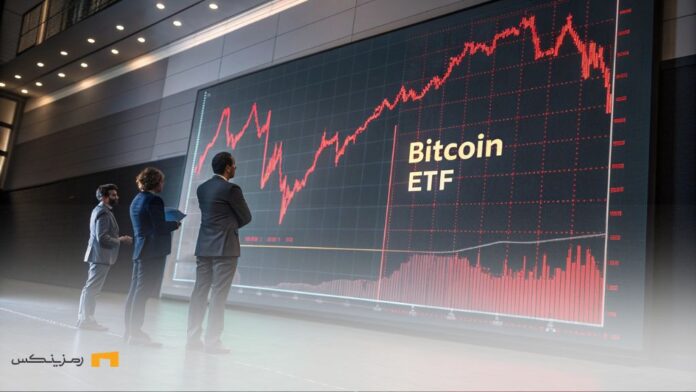 سقوط ETFهای بیت کوین؛ نمودارهای قرمز نزولی و معامله‌گران نگران