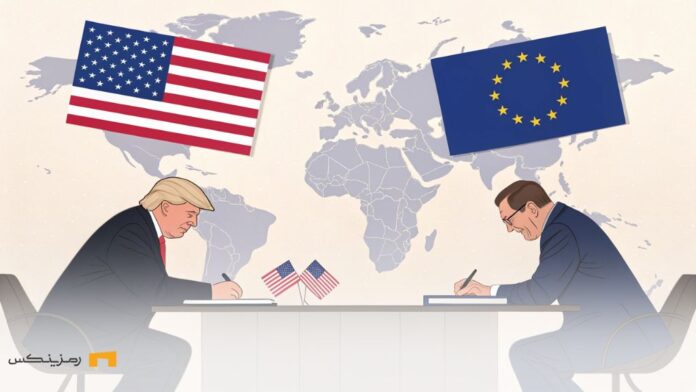 مذاکرات رسمی بین مقامات اتحادیه اروپا و ایالات متحده در مورد توافق صفر تعرفه، نمایانگر تنش‌های تجاری و اهمیت این گفتگوها در یک فضای دیپلماتیک