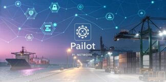 پایلوت وارد پای نتورک شد؛ تحول در لجستیک غیرمتمرکز پلتفرم لجستیک پایلوت در حال اتصال به پای نتورک با نمادهای بلاکچین و شبکههای غیرمتمرکز، نمایشدهنده نوآوری در سیستم حملونقل دیجیتال