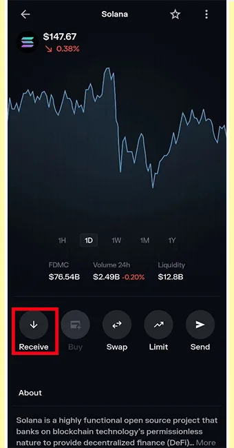 انتخاب گزینه دریافت در سولفلیر