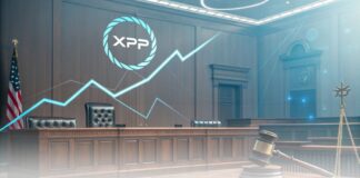 ریپل مقابل SEC؛ تعلیق ۶۰ روزه چه معنایی برای آینده XRP دارد؟ تصویری از نبرد قانونی ریپل و SEC، با تاکید بر رشد ریپل و نمایی از روندهای مالی و نمادهای تکنولوژی