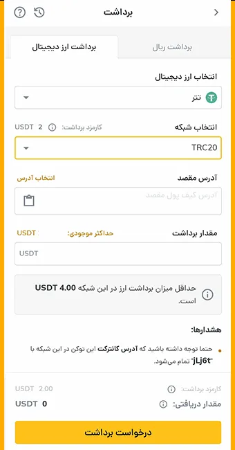 برداشت تتر از رمزینکس