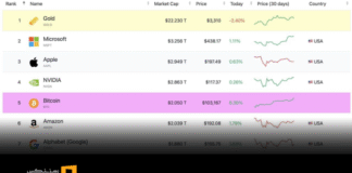 بیت کوین پنجمین دارایی با ارزش جهان با سبقت از آمازون بیت کوین پنجمین دارایی با ارزش جهان با سبقت از آمازون
