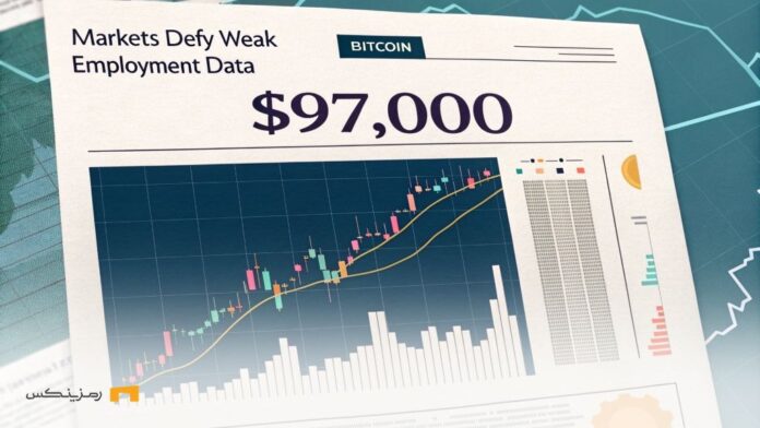 Bitcoin-passing-$97-thousand-employment-crisis-was-not-effective عبور بیت کوین از ۹۷ هزار دلار؛ بحران اشتغال تاثیرگذار نبود