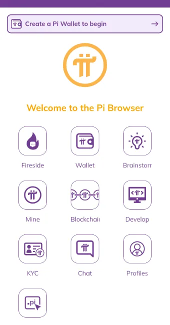 مرحله سوم: انتخاب گزینه Pi Wallet