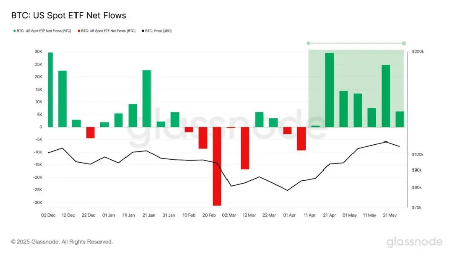 نمودار ورودی سرمایه به ETF بیت کوین