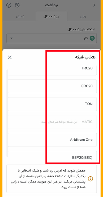 شبکههای انتقال تتر در رمزینکس