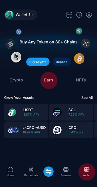 استیک تتر در کیف پول Onchain