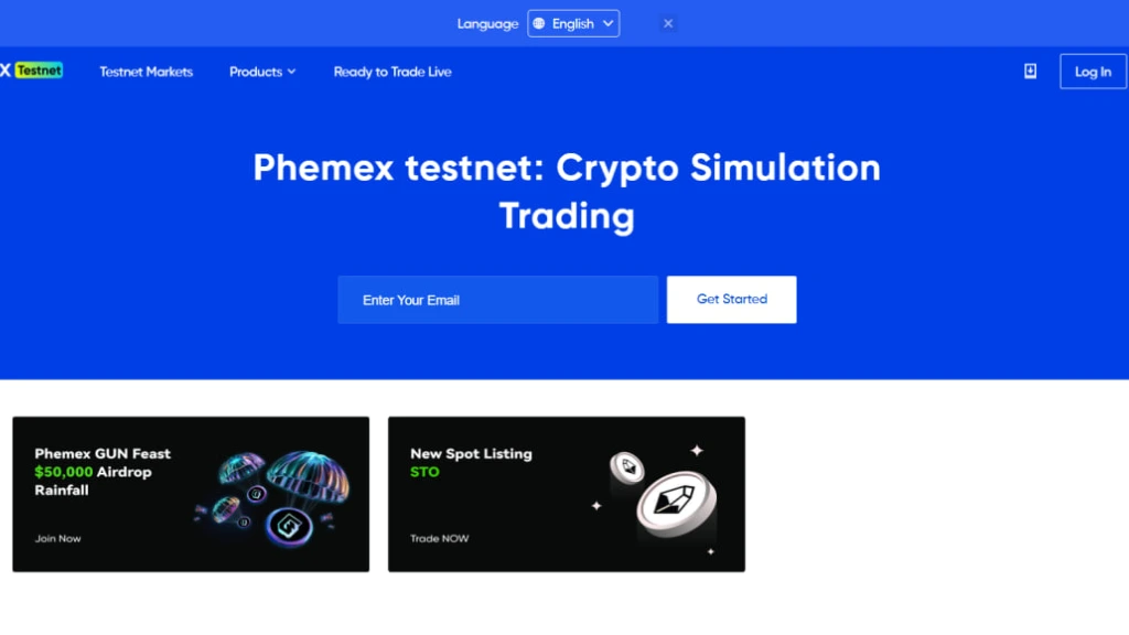 صفحه ثبتنام در صرافی Phemex