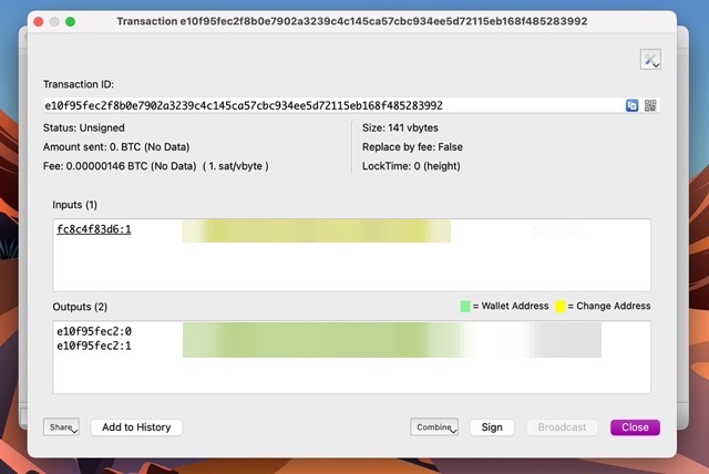 فایل تراکنش در کیف پول الکترام