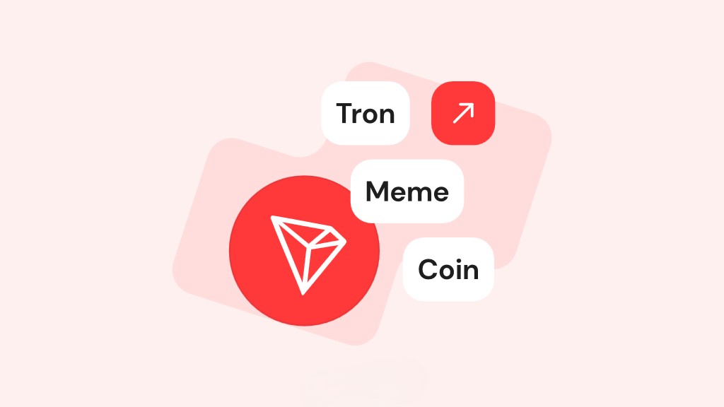 لوگوی ترون و نوشته میم کوین
