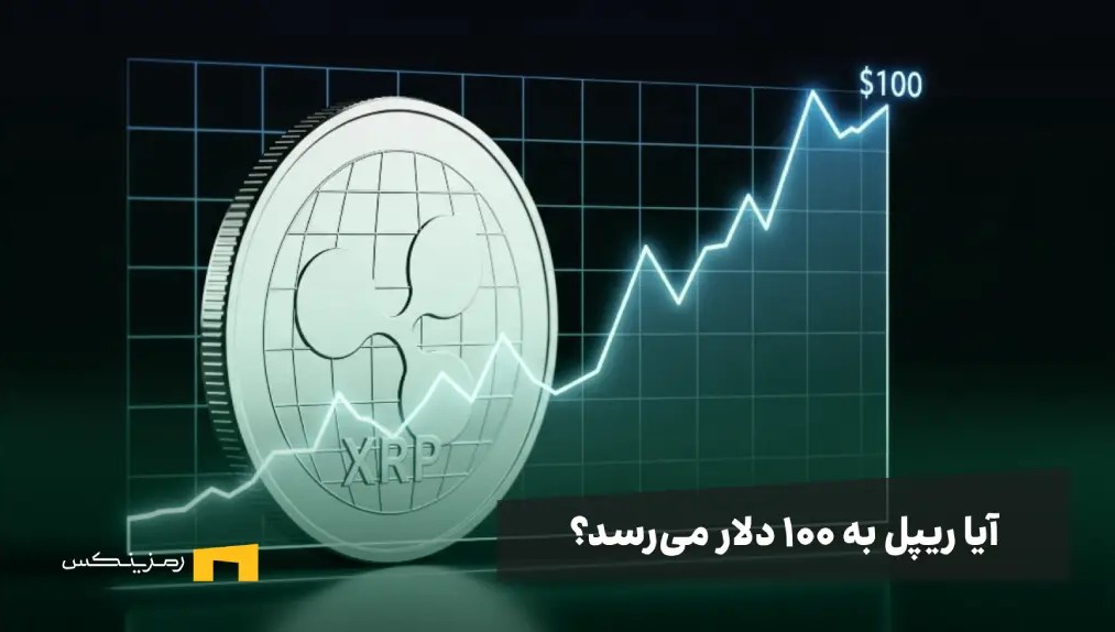 لوگوی ریپل و یک چارت صعودی تا 100 دلار