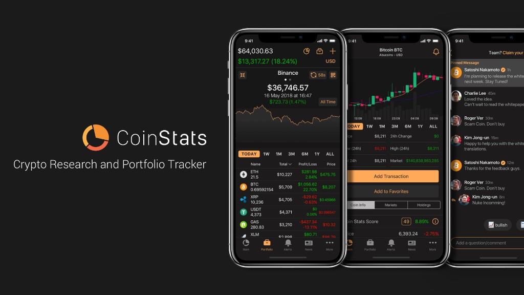 CoinStats ردیاب سبد دارایی