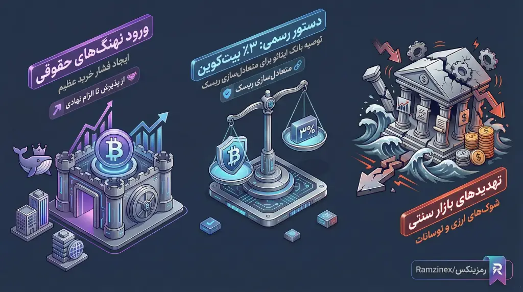 الزام نهادها برای خرید بیت کوین