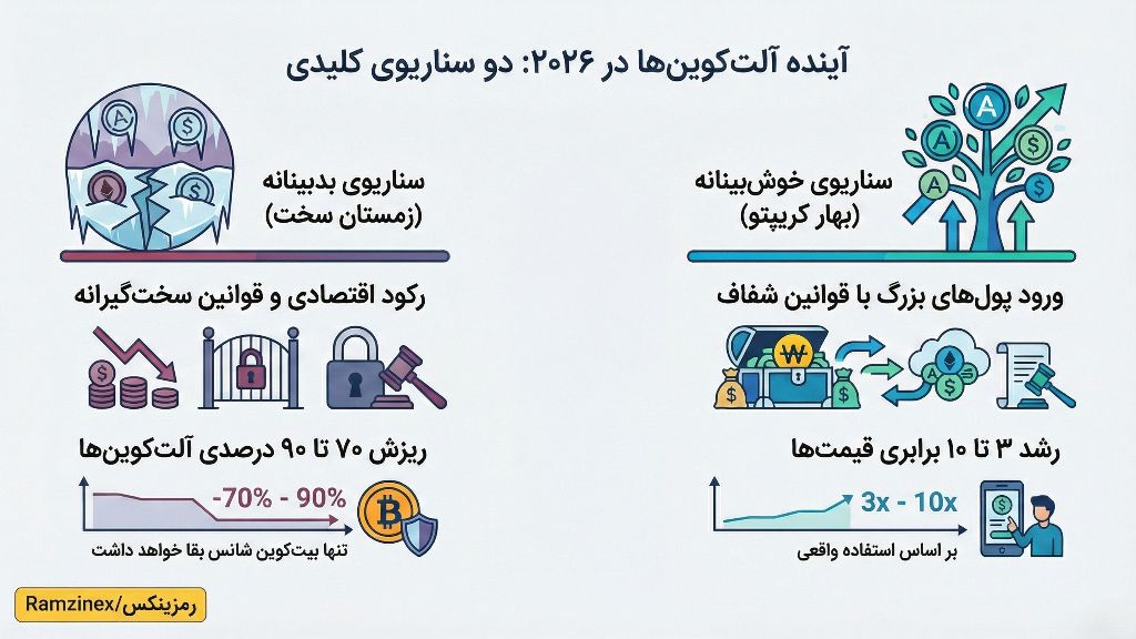 دو سناریو برای آینده آلت کوینها در 2026