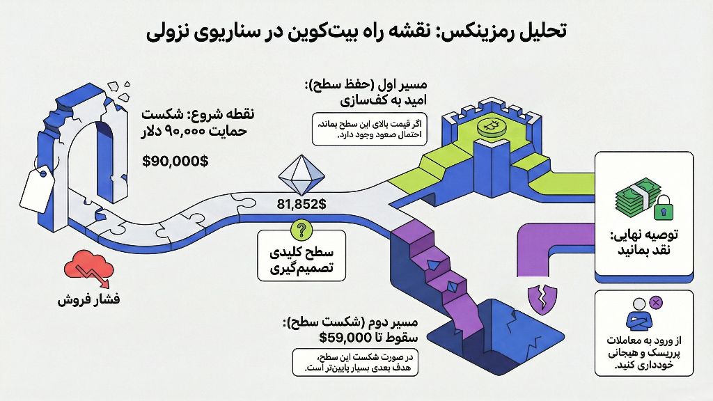 مسیر احتمالی سقوط بیت کوین