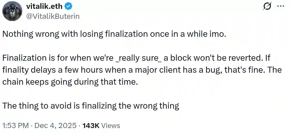 پست ایکس ویتالیک بوترین درباره نهاییسازی بلاکها