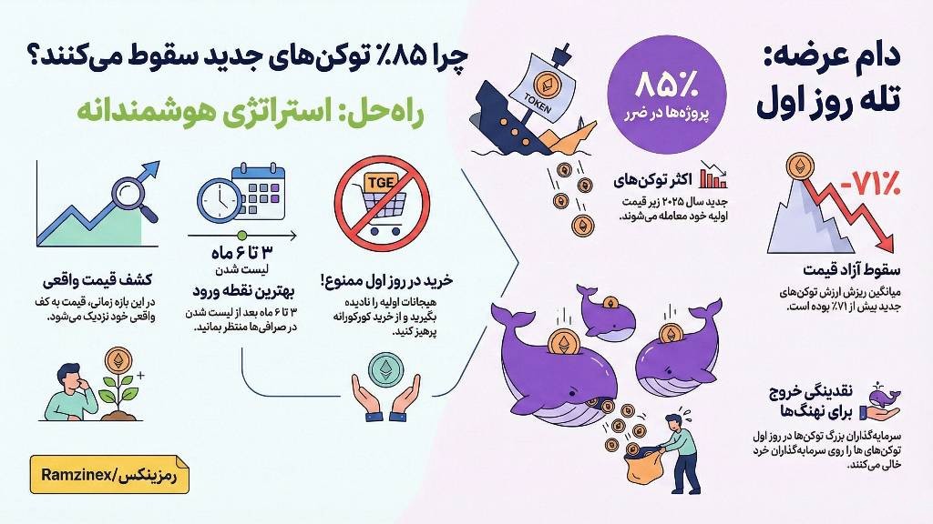 اینفوگرافی وضعیت توکنها در عرضه اولیه