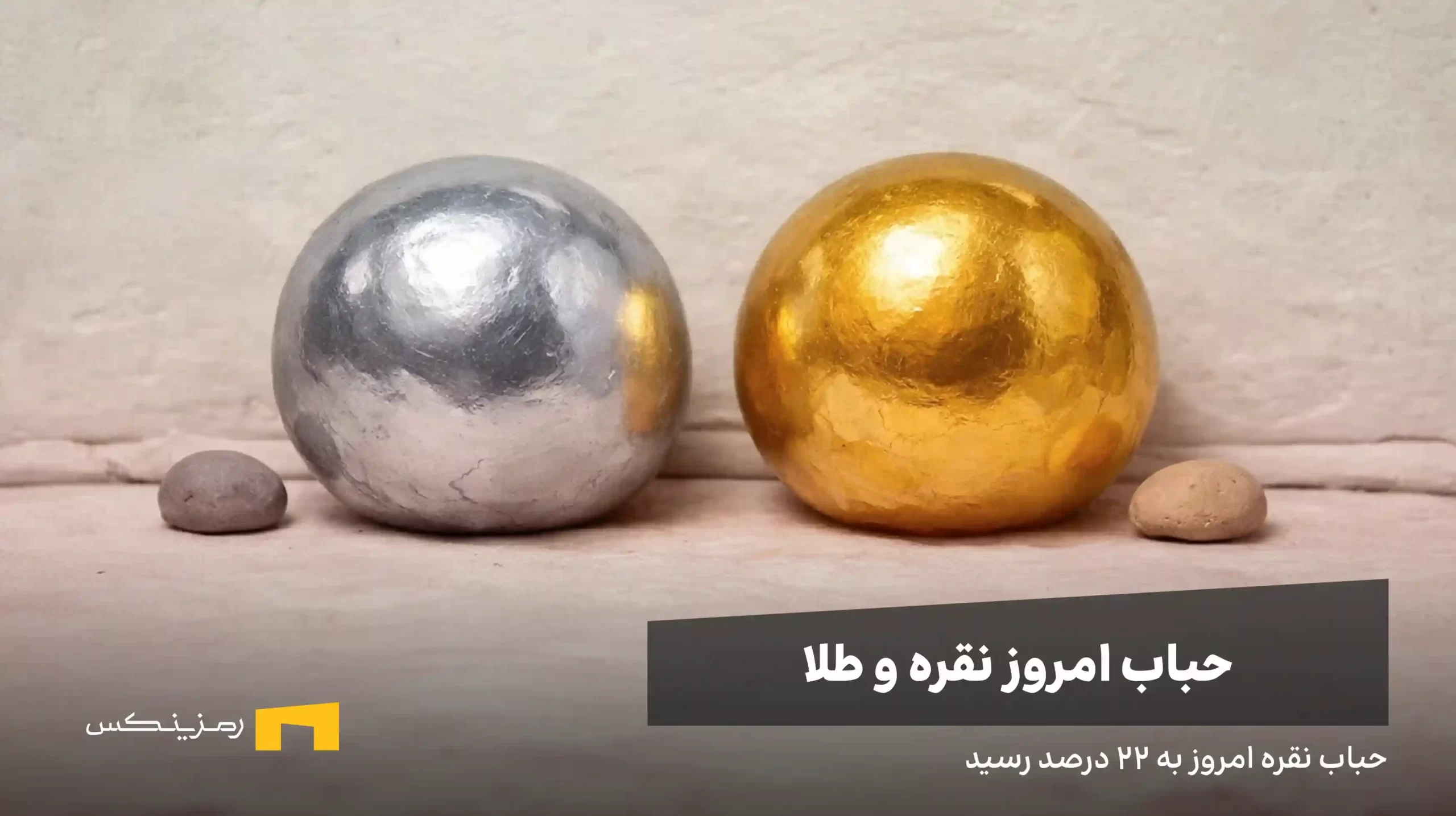 دو گوی نقره‌ای و طلایی، حباب طلا و حباب نقره