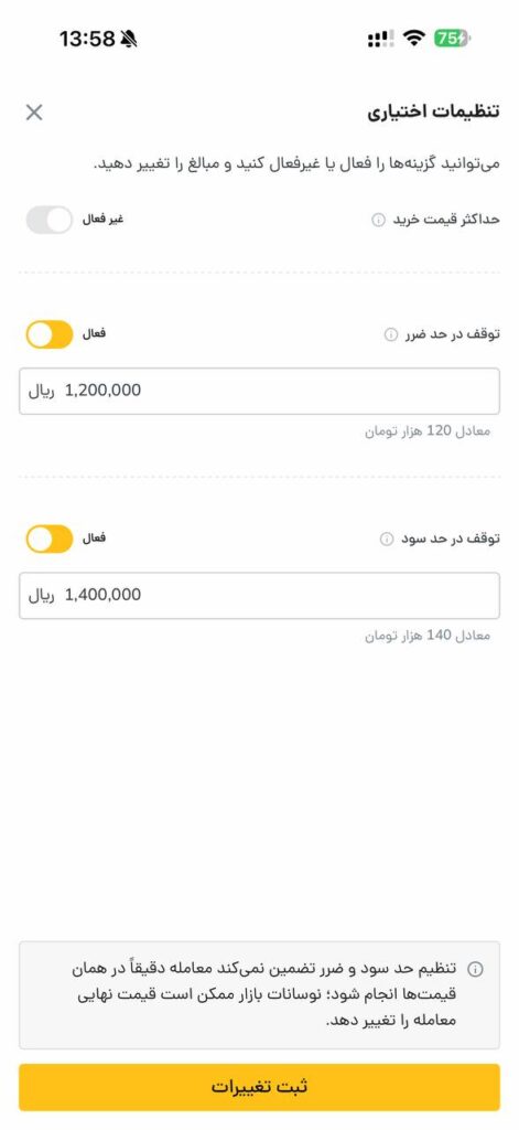 حد سود و ضرر