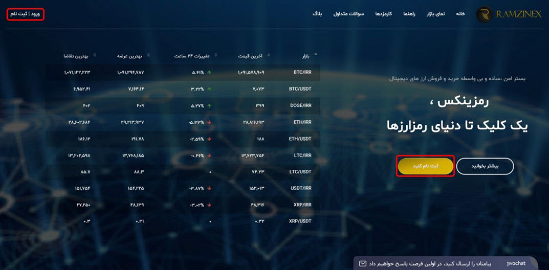 ramzinex registration